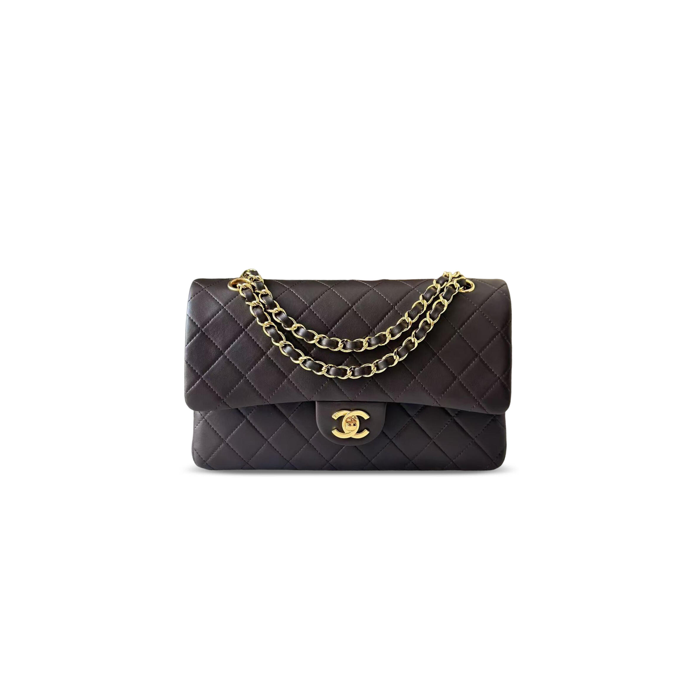 CHANEL MEDIUM CLASSIC FLAP BAG BROWN (25*15*7cm)